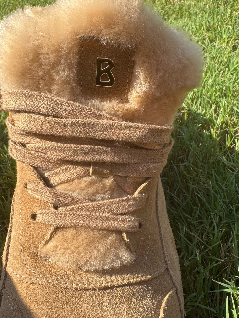 Bogner Malaga Brown Fur-Lined Suede Shearling-Lined Chunky Sneakers EU 42 - Picture 5 of 17